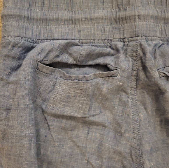 Athleta Cabo 100% Linen Jogger Chambray Blue Size 4 - Picture 8 of 11